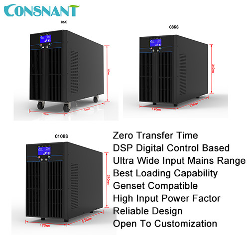 Doppia conversione PFC di 70HZ UPS di trasferimento zero ad alta frequenza online del sistema